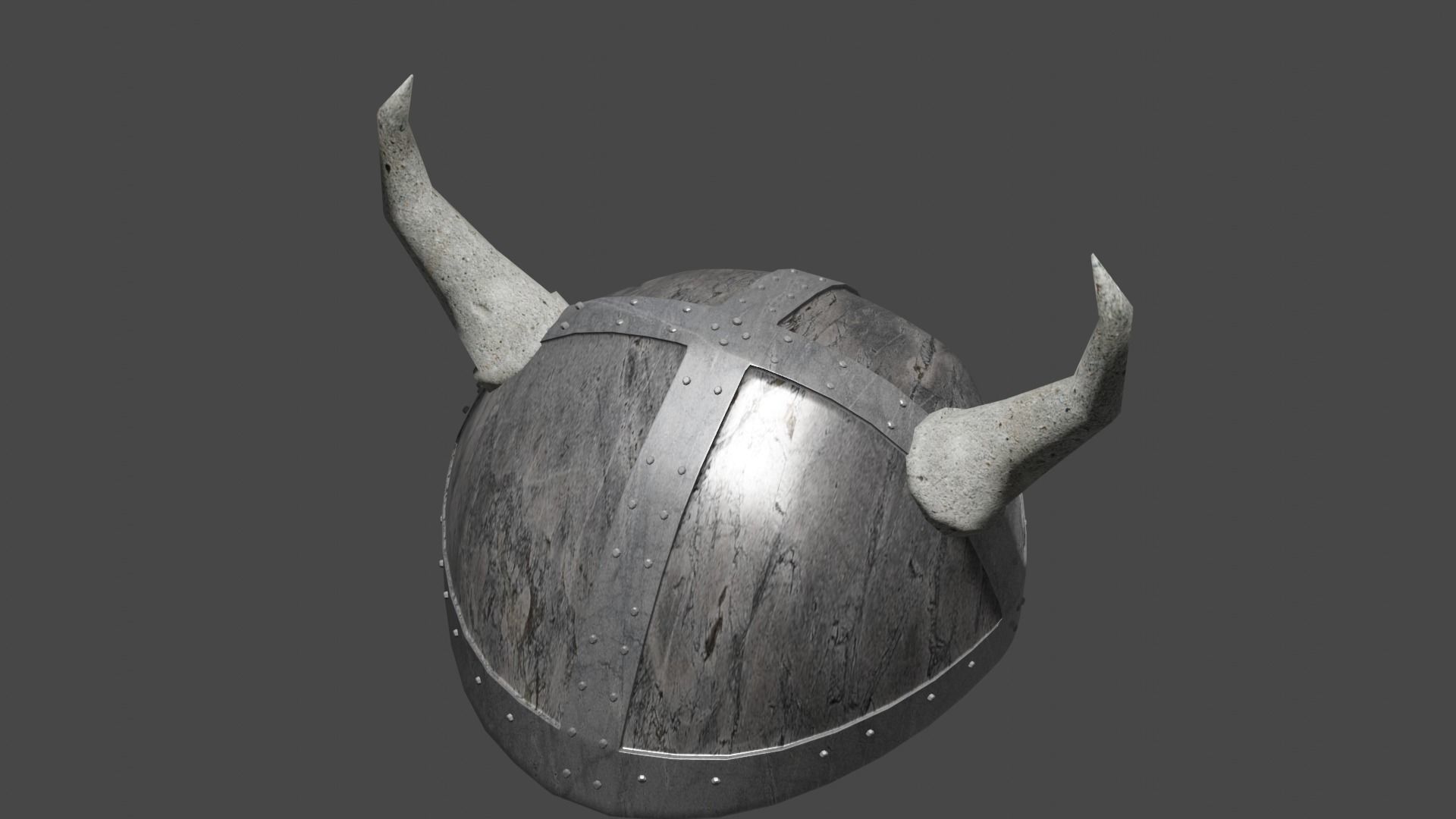 helmet viking with horns Low-poly 3D model_9