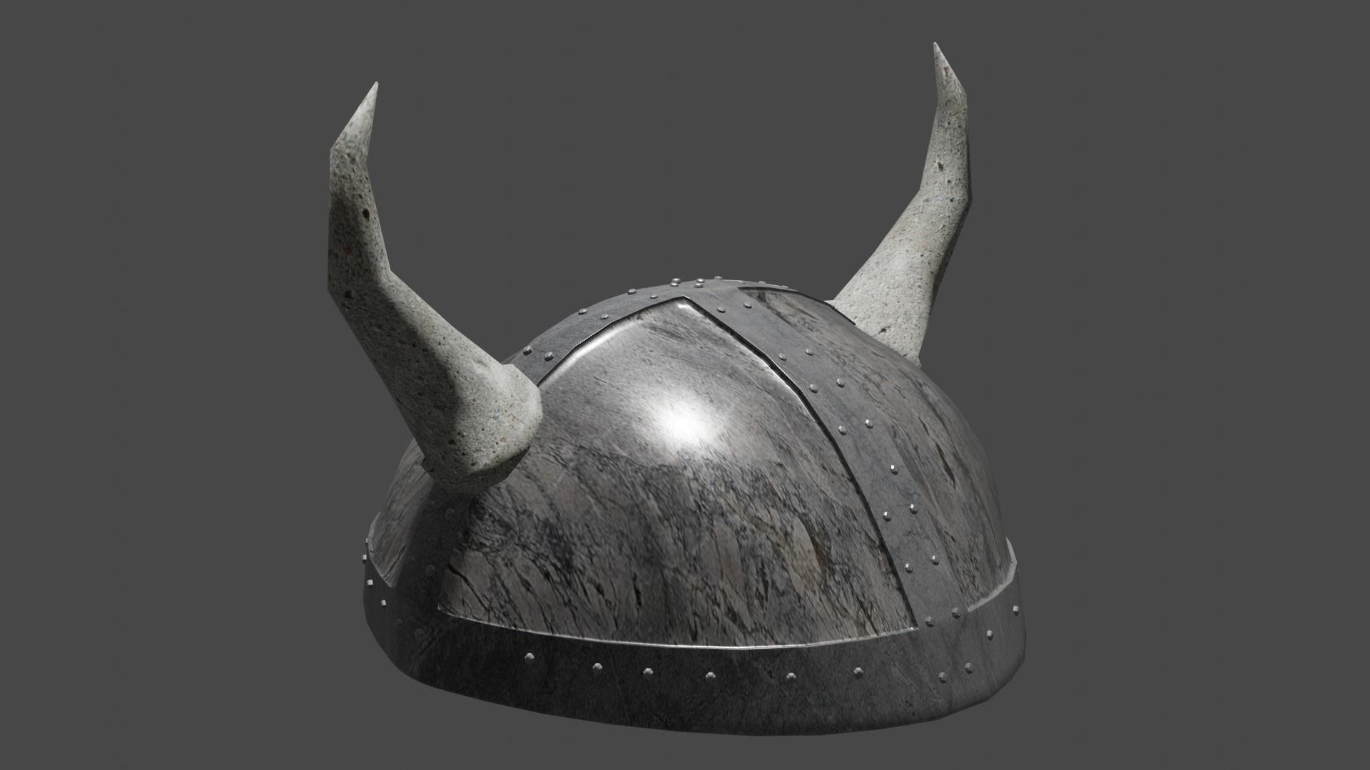 helmet viking with horns Low-poly 3D model_1