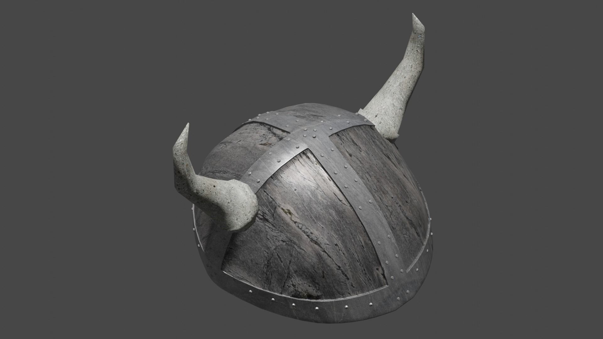 helmet viking with horns Low-poly 3D model_7