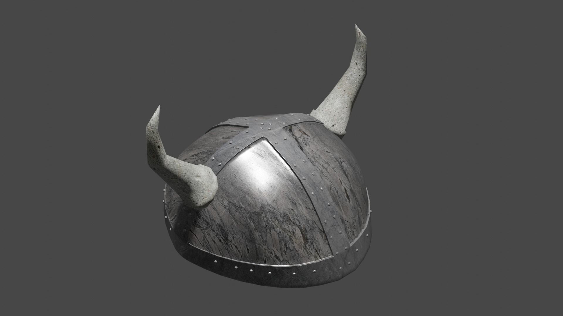 helmet viking with horns Low-poly 3D model_2
