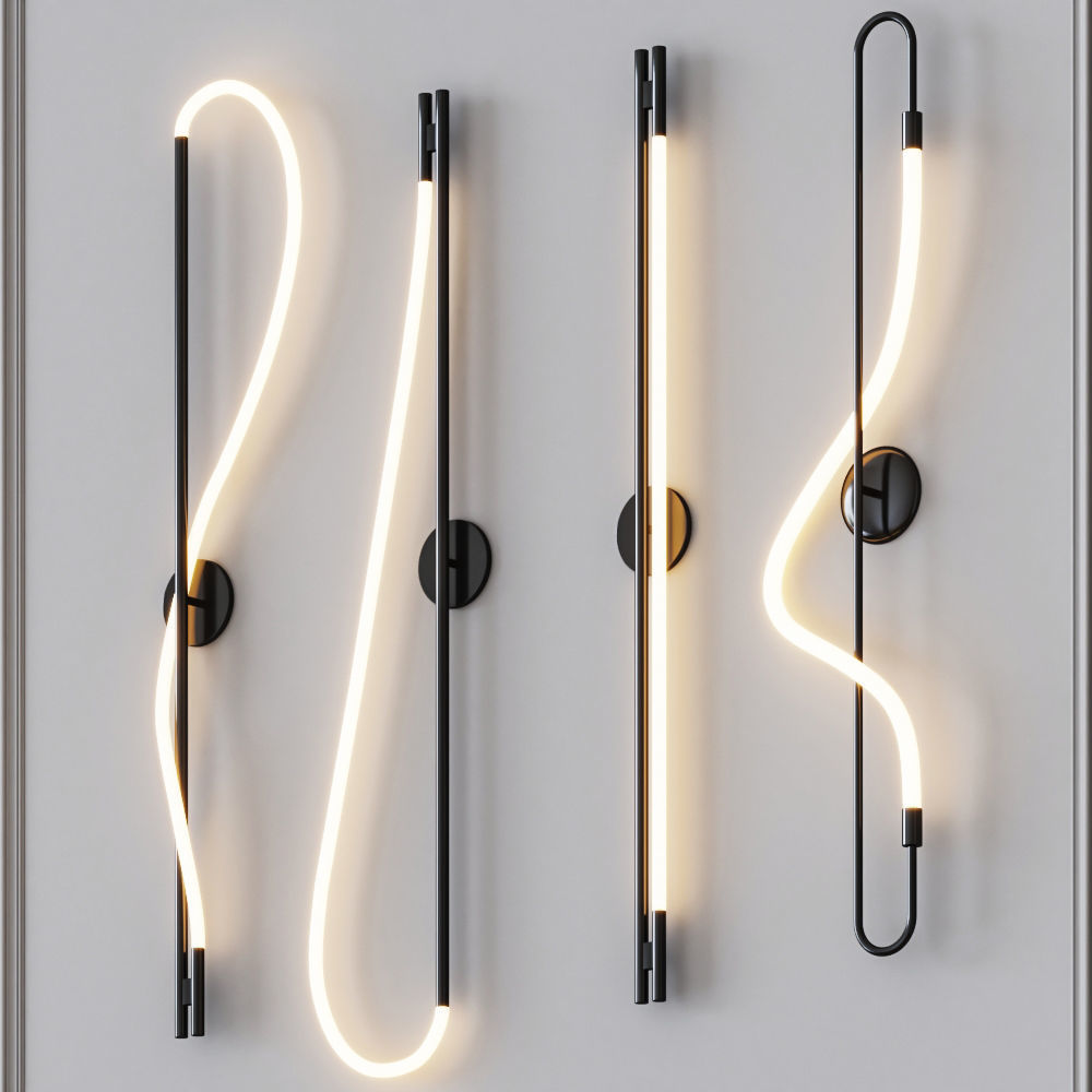 LUKE LAMP CO - Wall Sconce Black Set 3D model_1