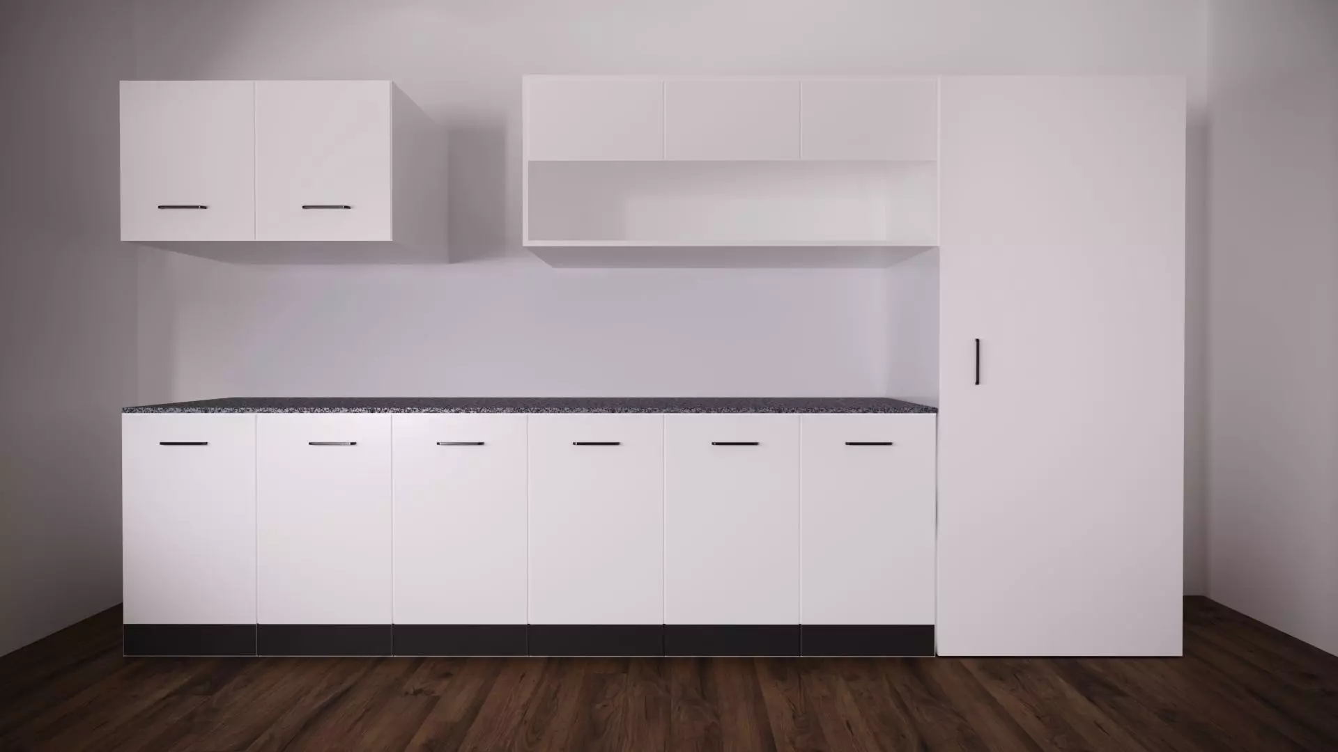 Kitchen Model 3 with cabinets and counter tops Free 3D model