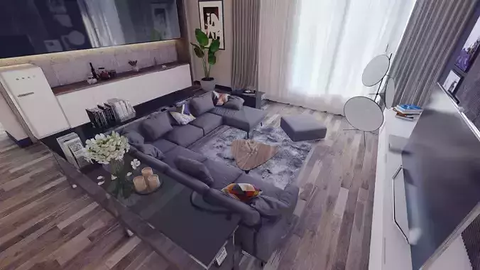 Lumion 10 Interior Modern living Room Scene 3D model