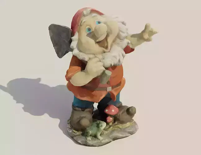 Garden Gnome Statue Low-poly 3D model