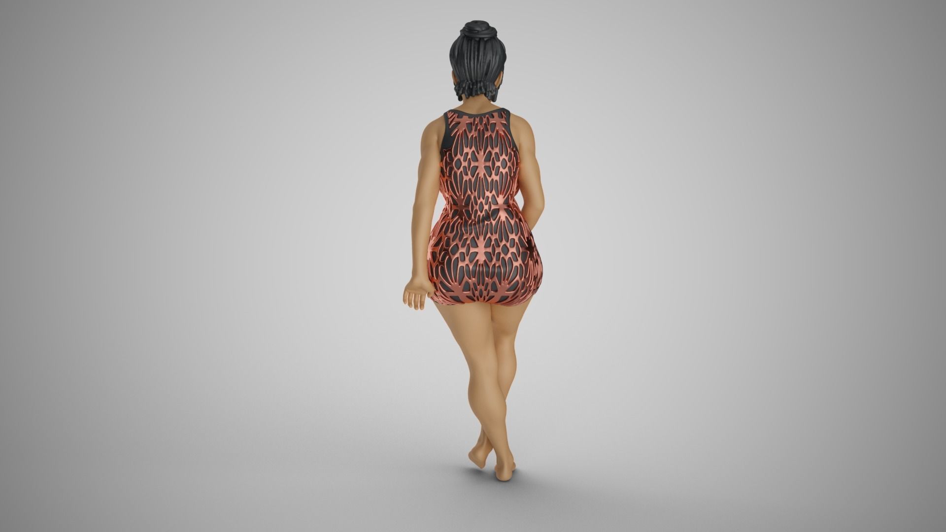 Woman Leaning on Bench 3D print model_9