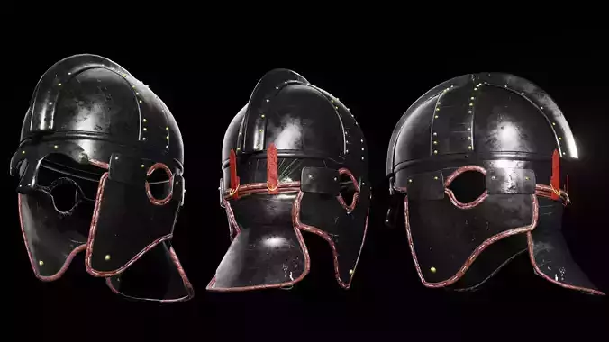 Late Roman ridge helmet Low-poly 3D model