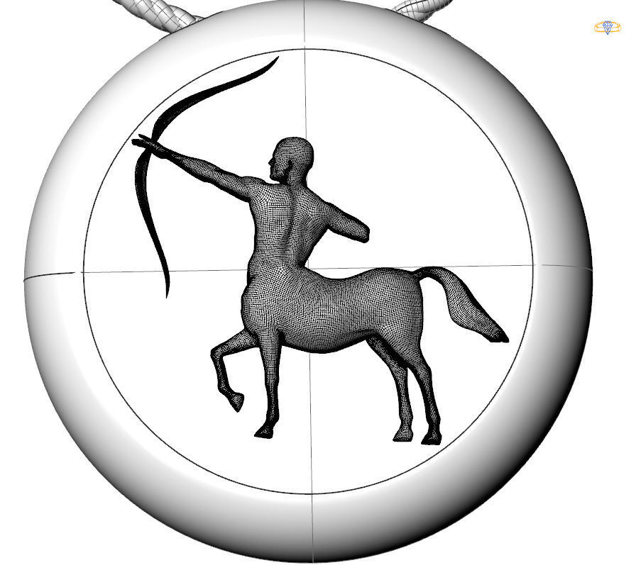 Sagittarius pendant 002 3d model 3D print model_1