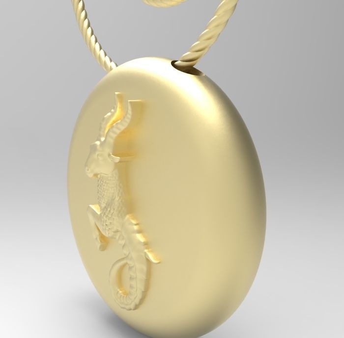 Capricorn pendant 002 3d model 3D print model_10