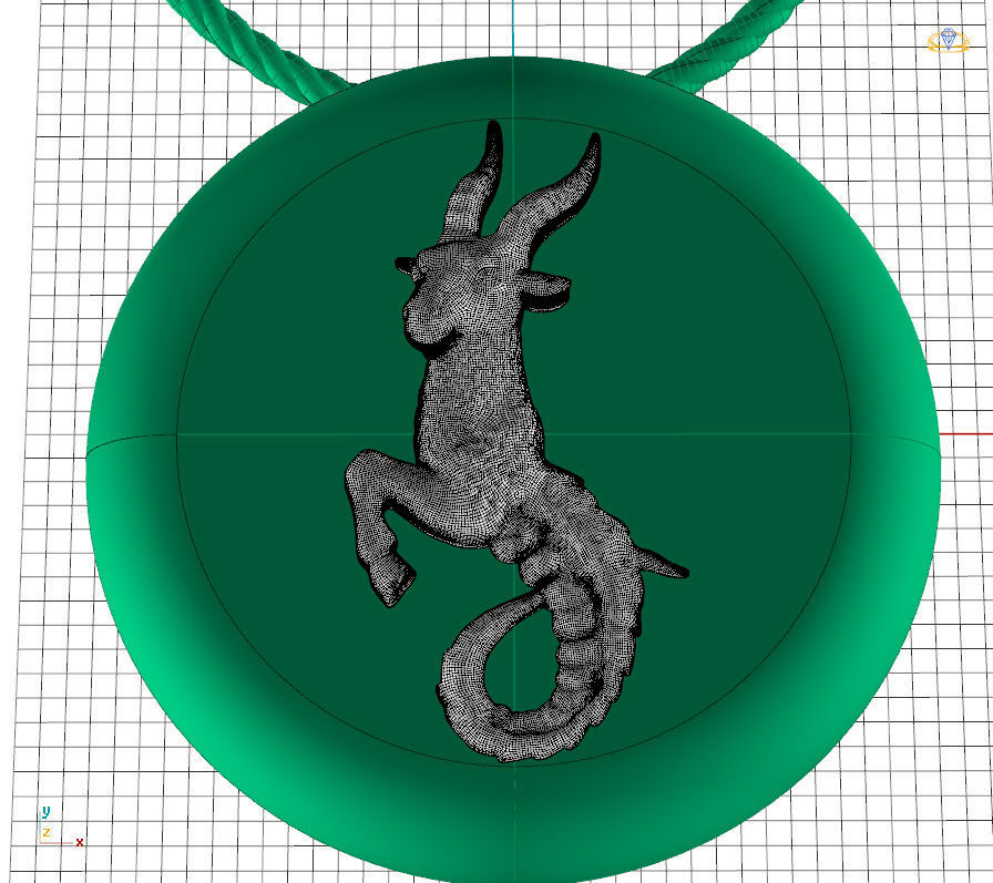 Capricorn pendant 002 3d model 3D print model_2