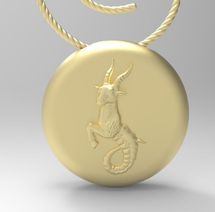 Capricorn pendant 002 3d model 3D print model_6