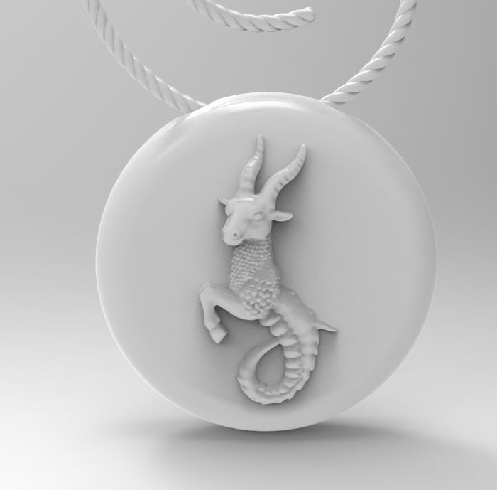 Capricorn pendant 002 3d model 3D print model_14