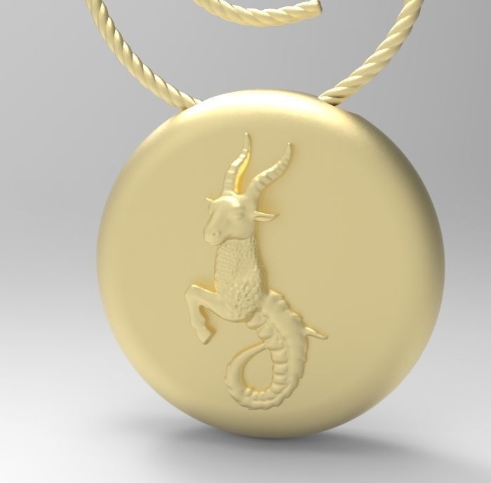 Capricorn pendant 002 3d model 3D print model_7
