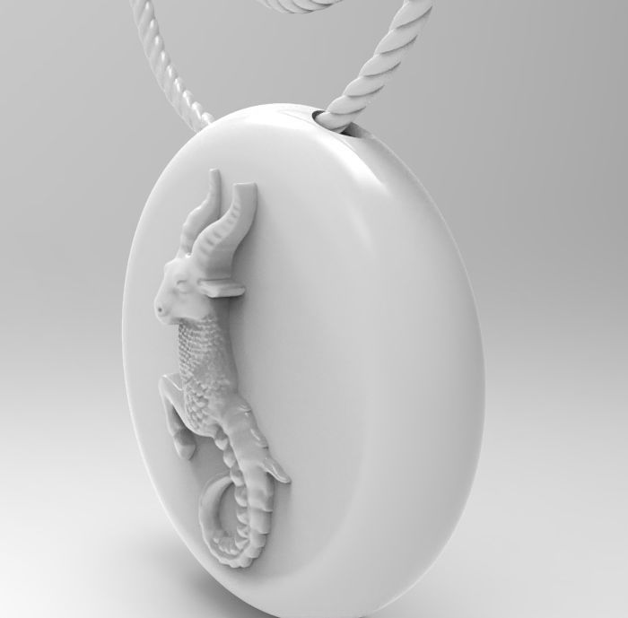 Capricorn pendant 002 3d model 3D print model_17