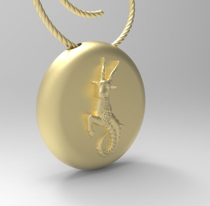 Capricorn pendant 002 3d model 3D print model_3