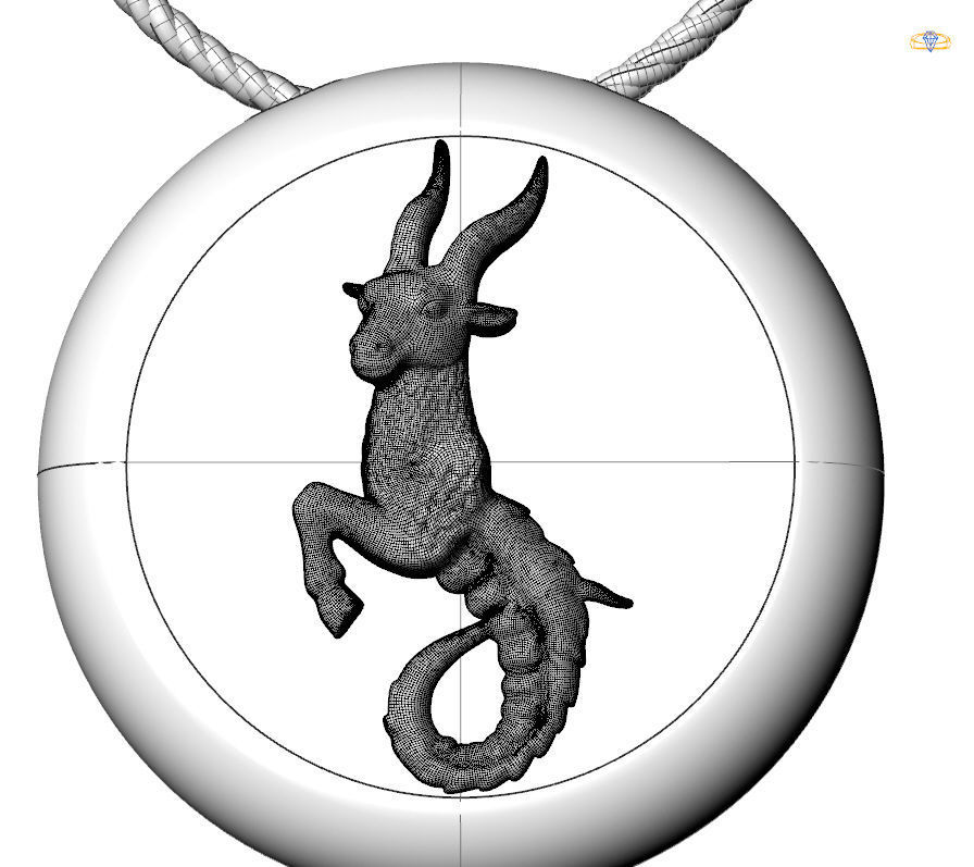 Capricorn pendant 002 3d model 3D print model_1