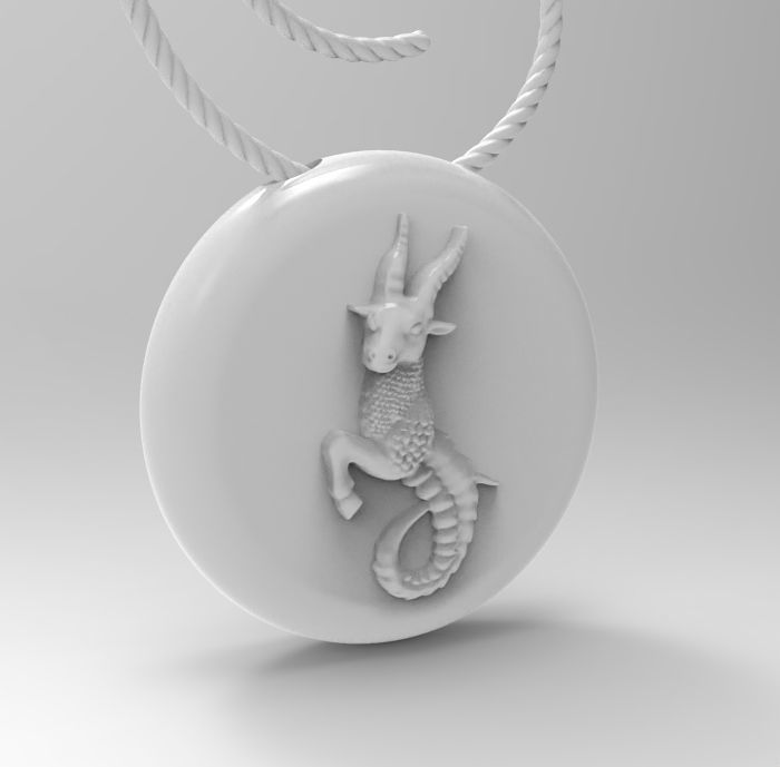 Capricorn pendant 002 3d model 3D print model_12