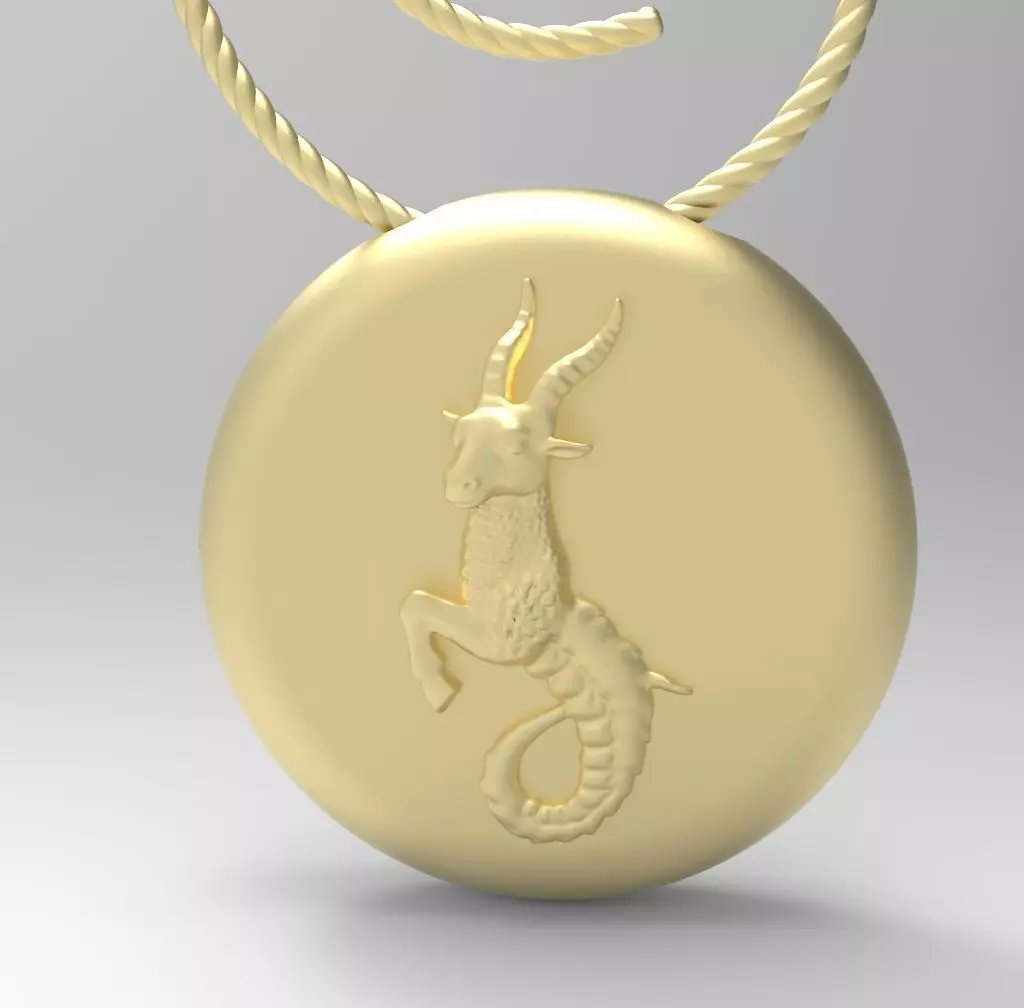 Capricorn pendant 002 3d model 3D print model_0