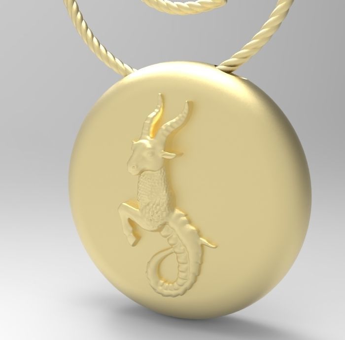 Capricorn pendant 002 3d model 3D print model_8