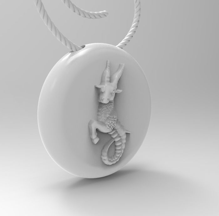 Capricorn pendant 002 3d model 3D print model_11