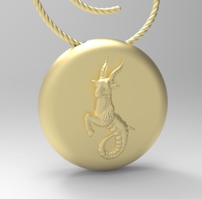 Capricorn pendant 002 3d model 3D print model_5