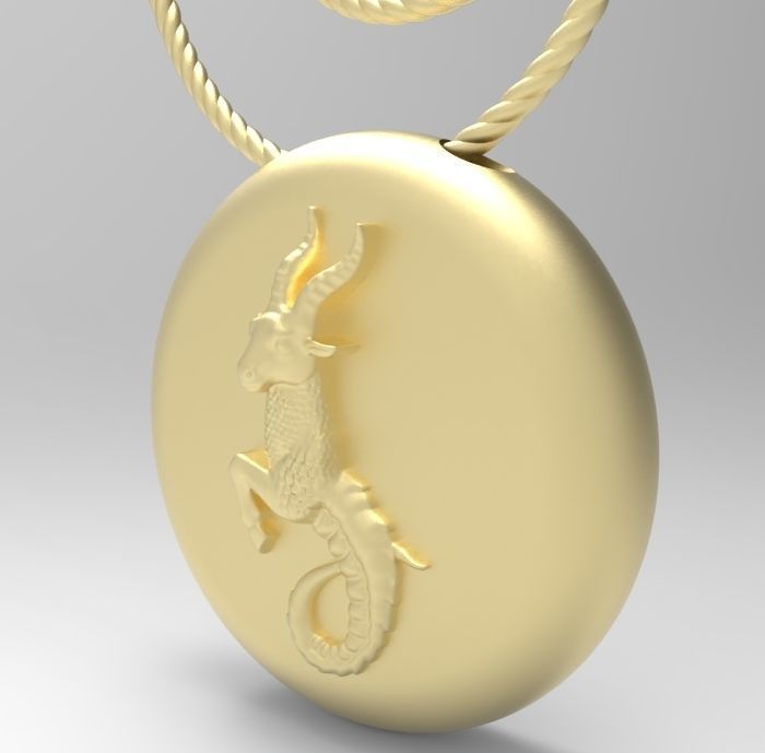 Capricorn pendant 002 3d model 3D print model_9