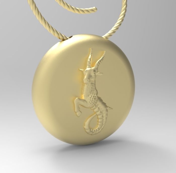 Capricorn pendant 002 3d model 3D print model_4