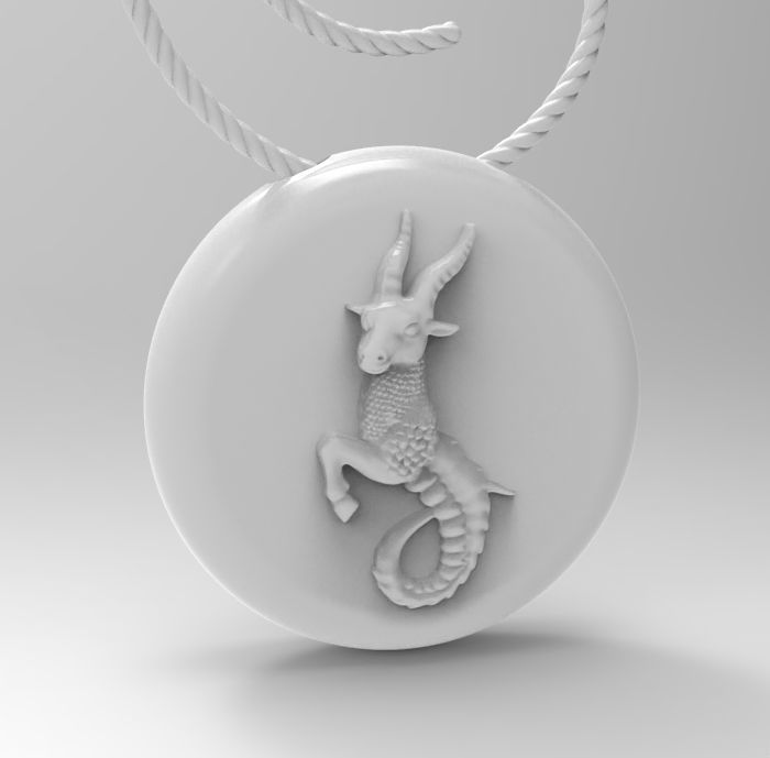 Capricorn pendant 002 3d model 3D print model_13
