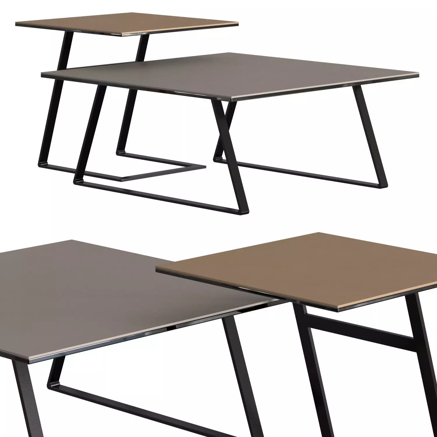 Gamma Arredamenti T141B T142B Coffee Tables 3D model_0