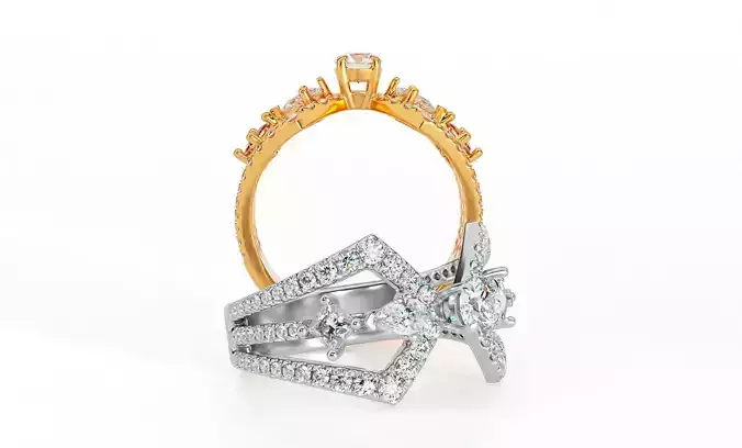 engagement ring with 4mm central diamond