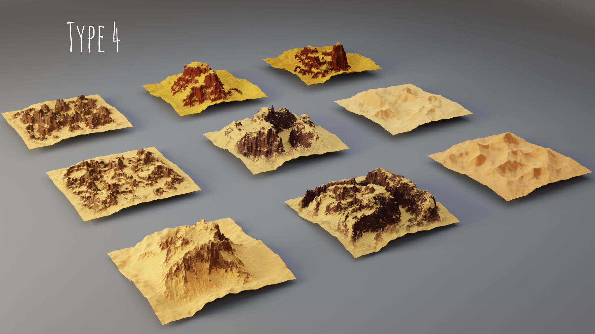 Huge Terrain Pack and Mountain Material Generator Low-poly 3D model_4