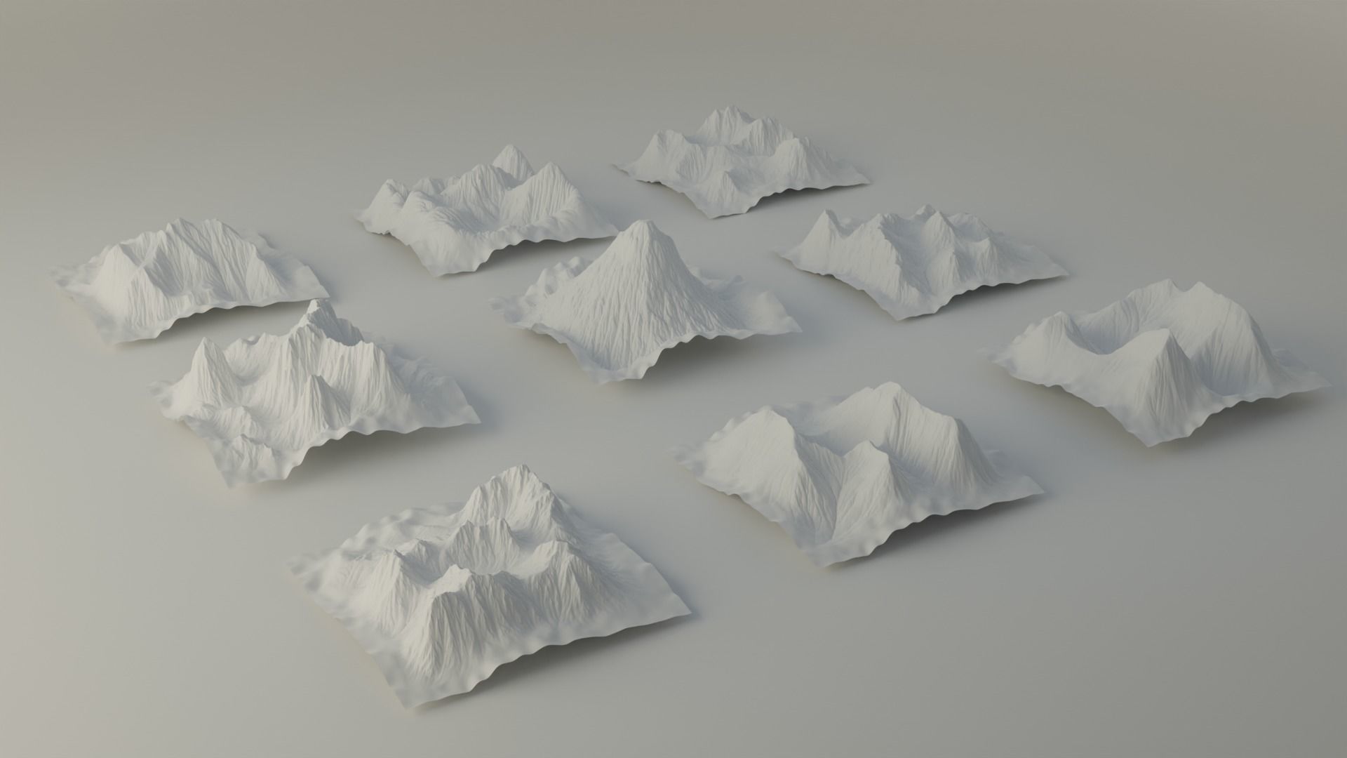 Huge Terrain Pack and Mountain Material Generator Low-poly 3D model_9