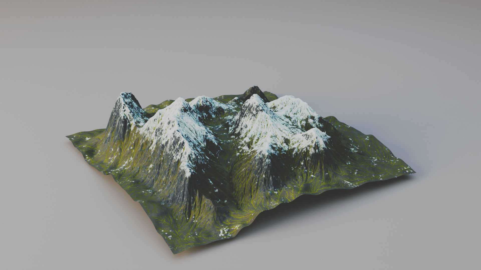 Huge Terrain Pack and Mountain Material Generator Low-poly 3D model_11