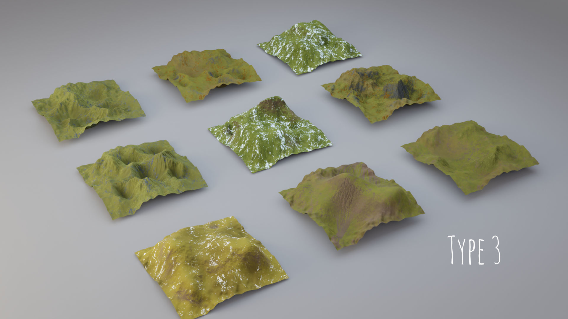 Huge Terrain Pack and Mountain Material Generator Low-poly 3D model_3