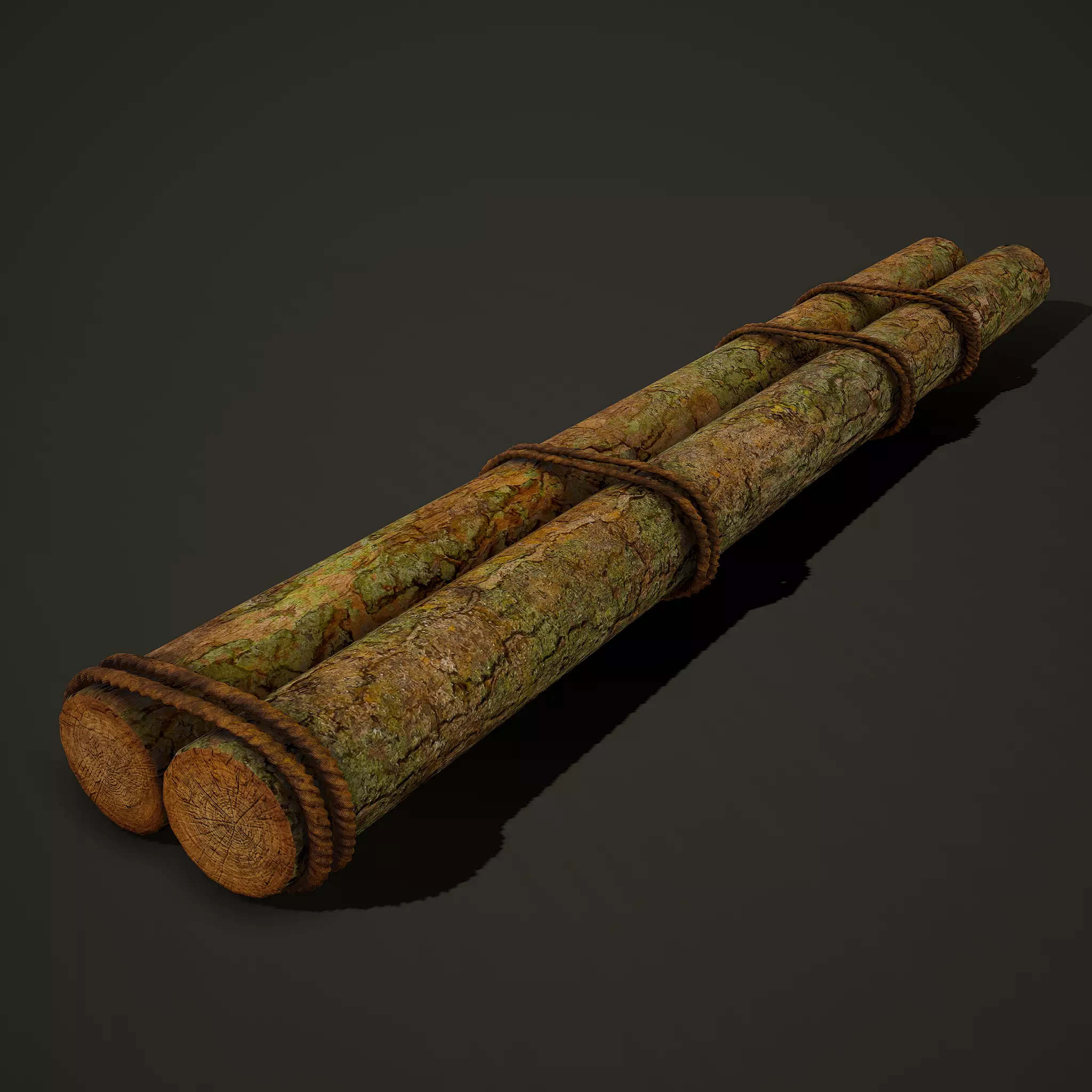 Tied Logs with Rope 3D model