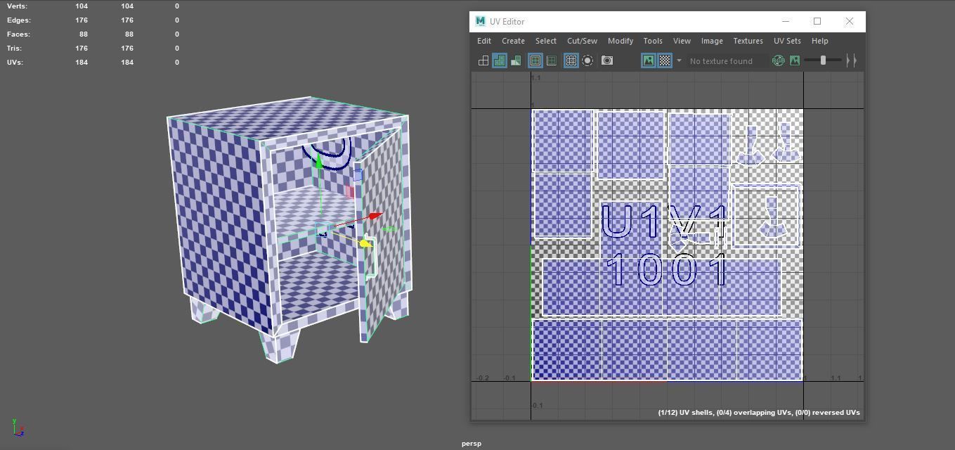 Bedside metal Table - 05 Low-poly 3D model_16