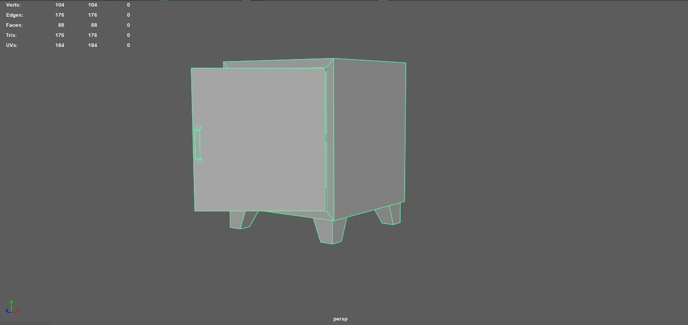 Bedside metal Table - 05 Low-poly 3D model_17