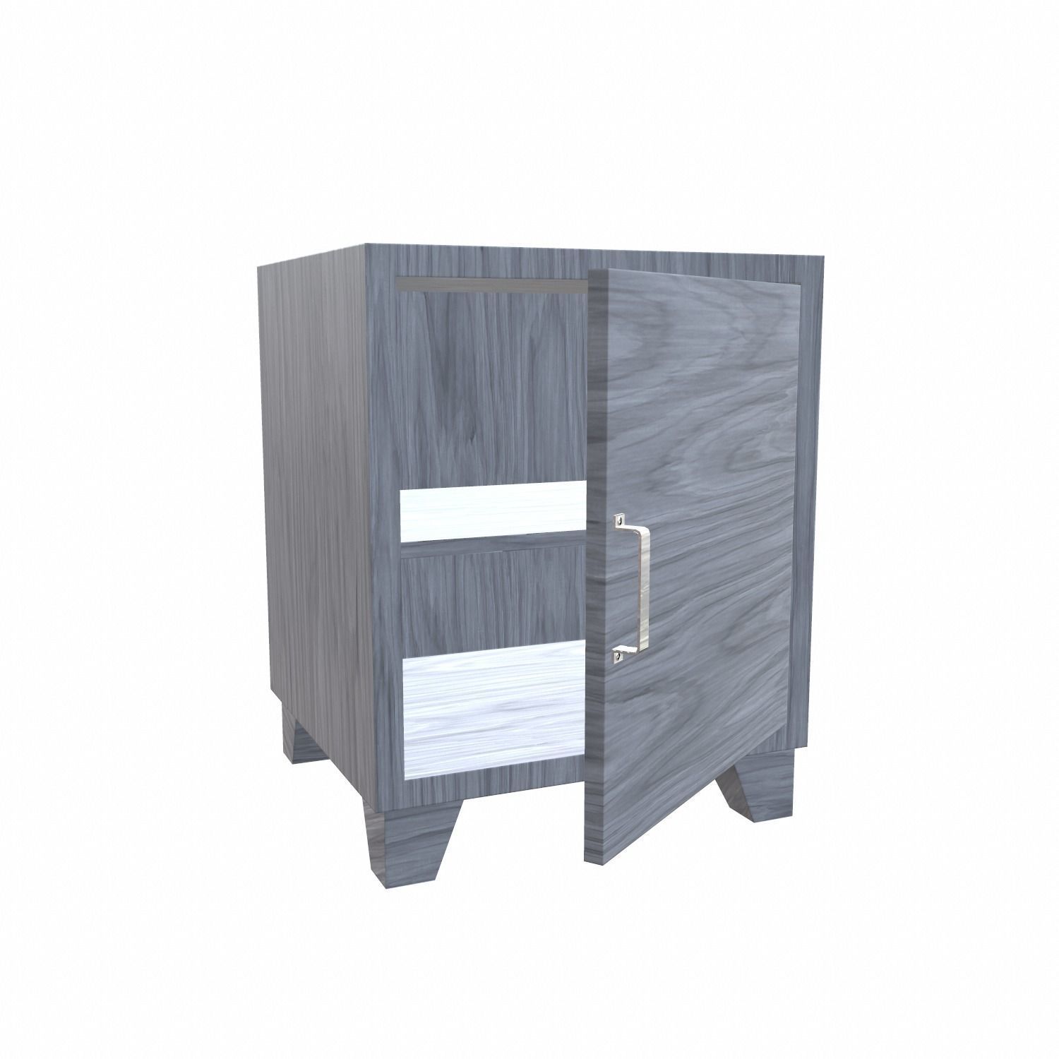 Bedside metal Table - 05 Low-poly 3D model_5