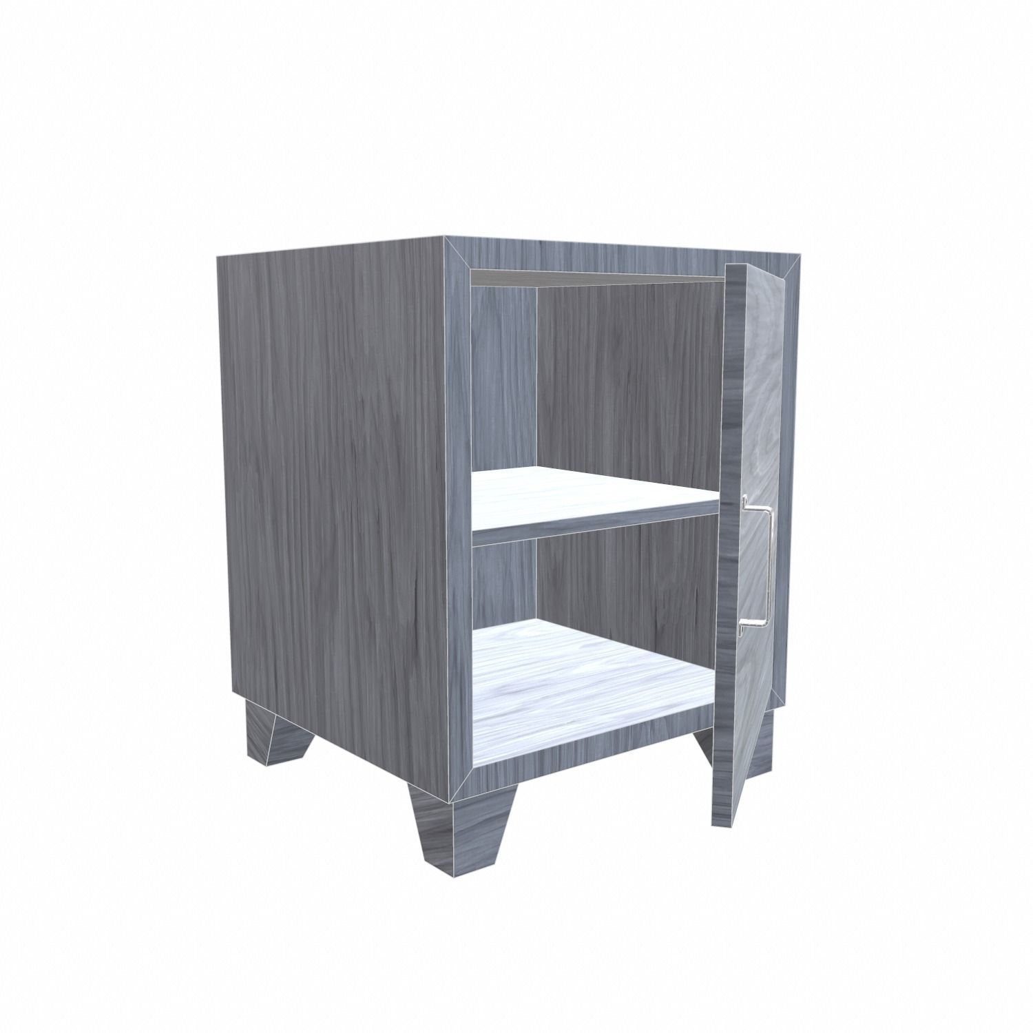Bedside metal Table - 05 Low-poly 3D model_7
