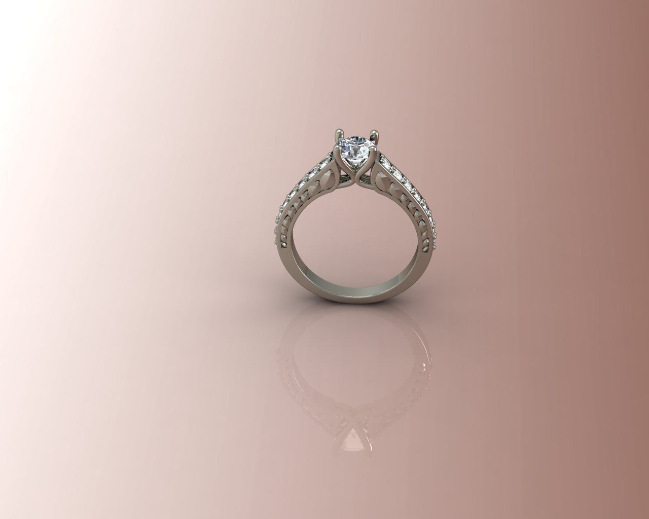 Ring engagement with diamonds 3D print model_1