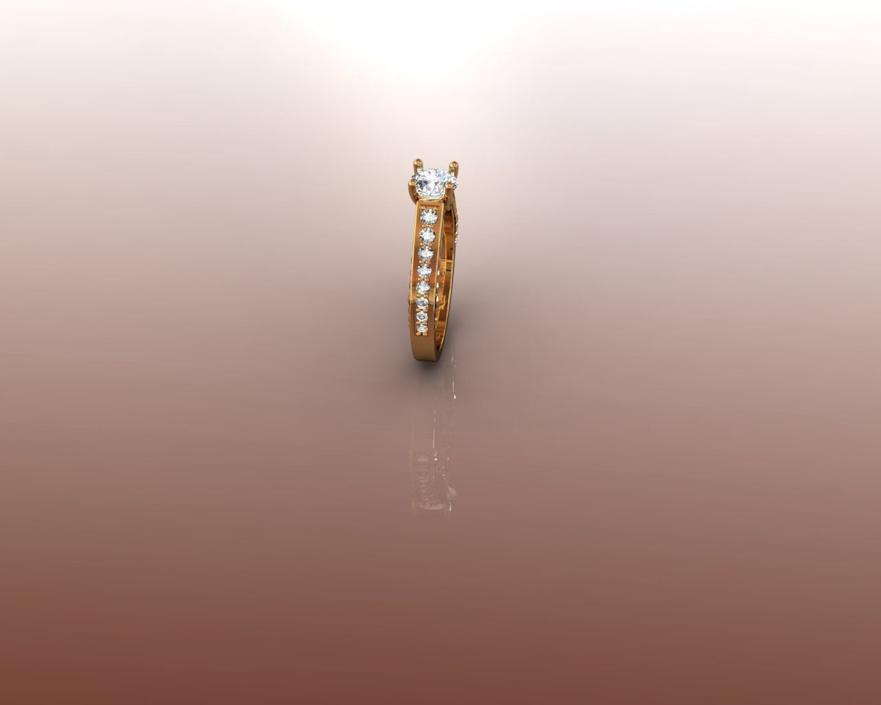 Ring engagement with diamonds 3D print model_3