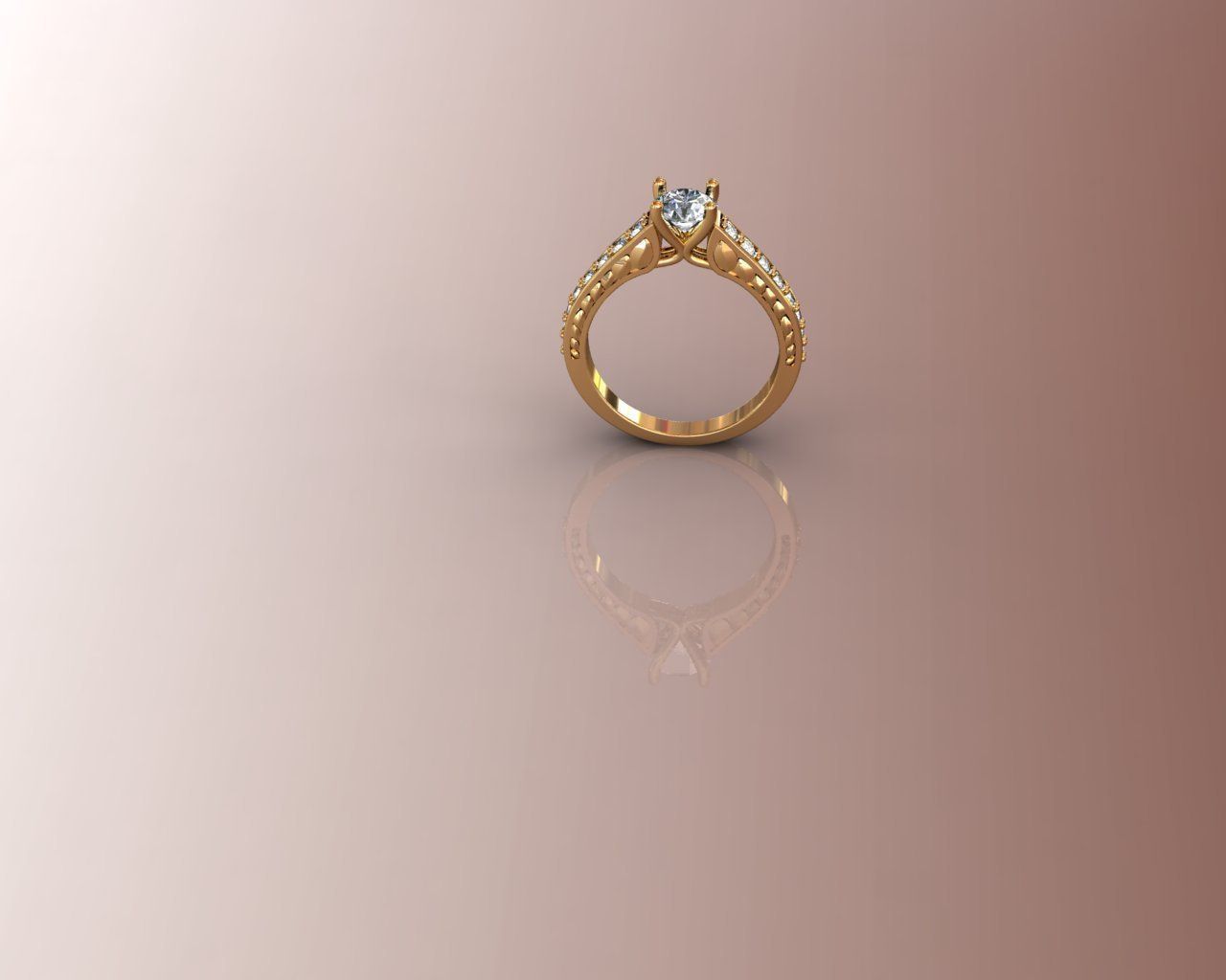 Ring engagement with diamonds 3D print model_2