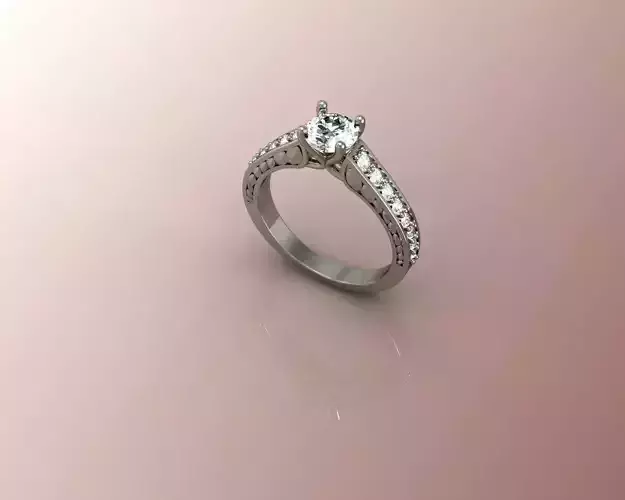 Ring engagement with diamonds 3D print model
