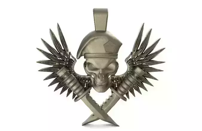 Soldier skull pendant