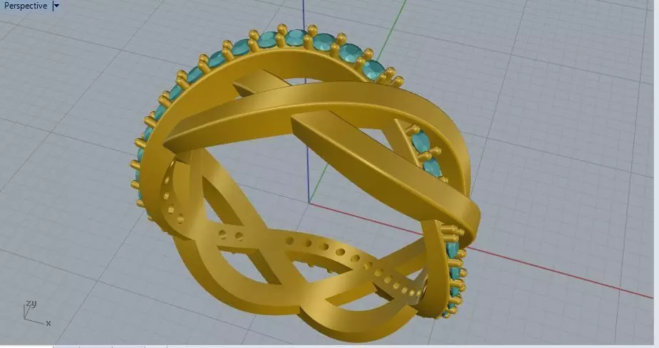 twisted ring 3D print model_0