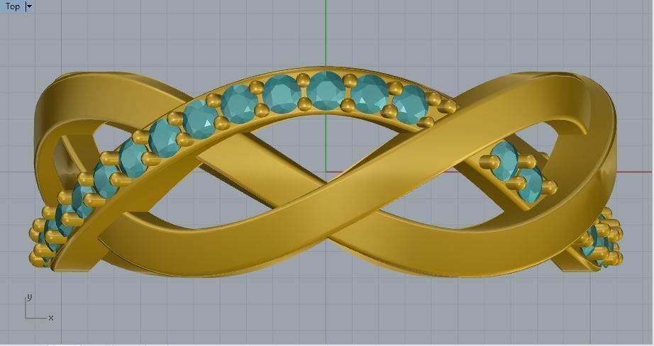 twisted ring 3D print model_1