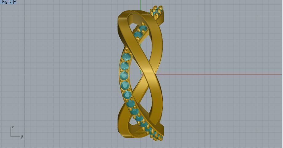 twisted ring 3D print model_2