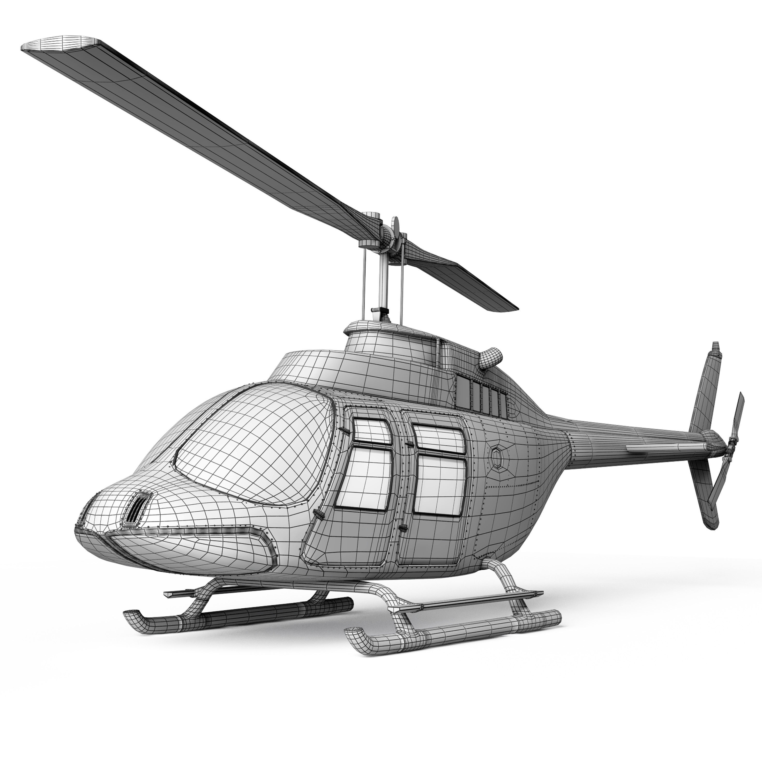 helicopter bell206 3D model_3