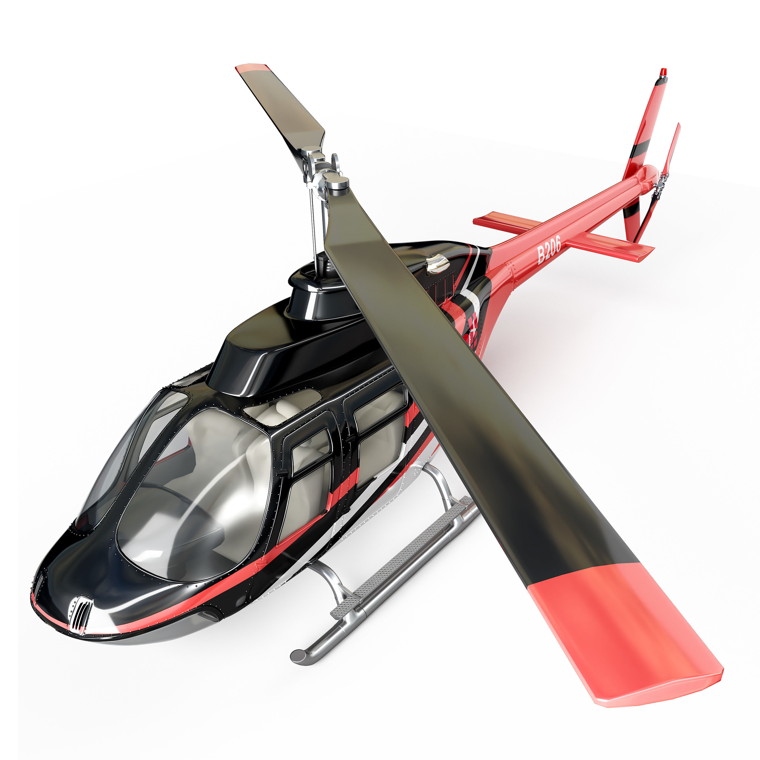 helicopter bell206 3D model_2