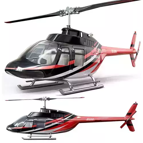 helicopter bell206 3D model