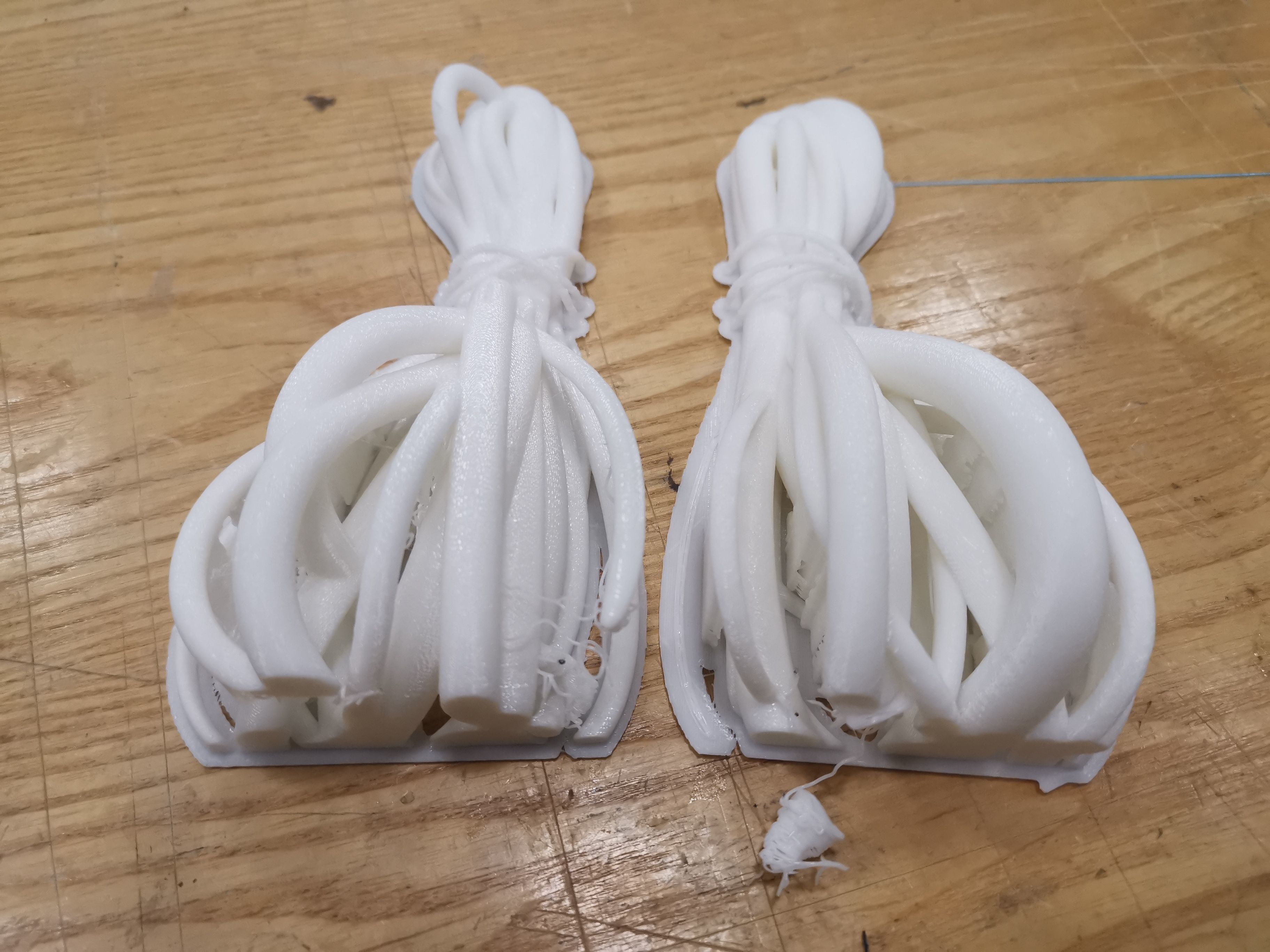 Model piece of plastic on wooden table 3D model_3